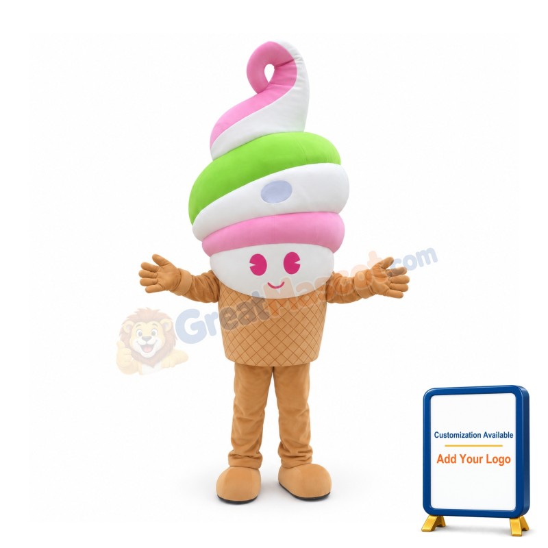 Ice Cream Delicious Carton Cone Mascot Costumes