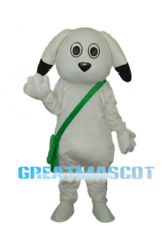 Green Bag White Dog Mascot Adult Costume Free Shipping