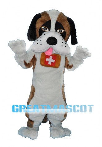 Saint Bernard Dog Mascot Adult Costume Free Shipping