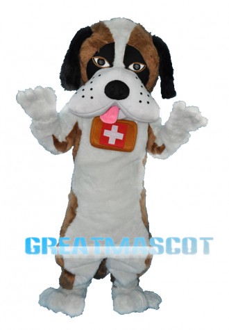 Saint Bernard Dog Mascot Adult Costume Free Shipping