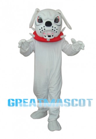 White Angry Dog Adult Mascot Costume Free Shipping