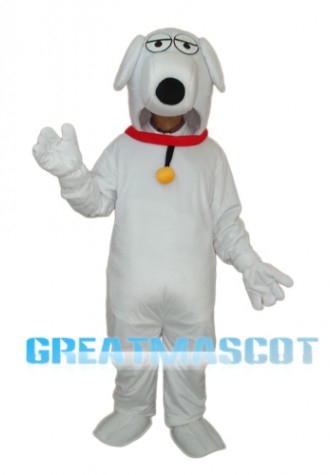 White Dog with Necklet Mascot Adult Costume Free Shipping