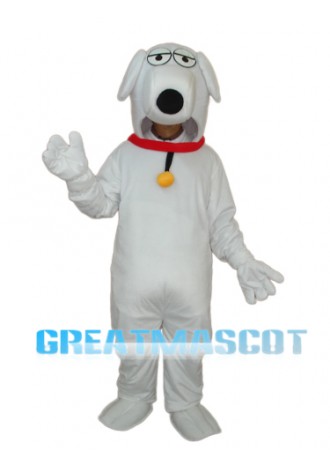 White Dog with Necklet Mascot Adult Costume Free Shipping