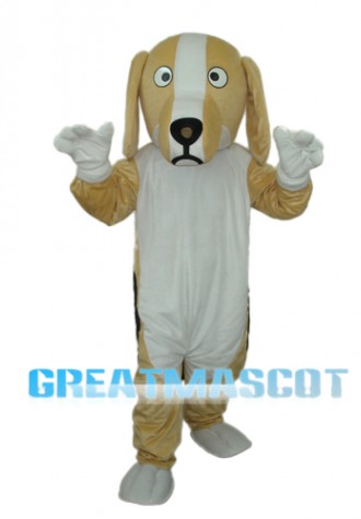 Khaki and White Dog Mascot Adult Costume Free Shipping