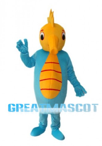 Seahorse costume blue seahorse mascot for adult costume full-fle Free Shipping