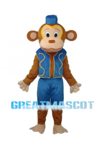 Clown Monkey in Blue Vest Mascot Adult Costume Free Shipping