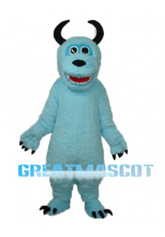 Coral Velvet Blue Sulley Mascot Adult Costume Free Shipping