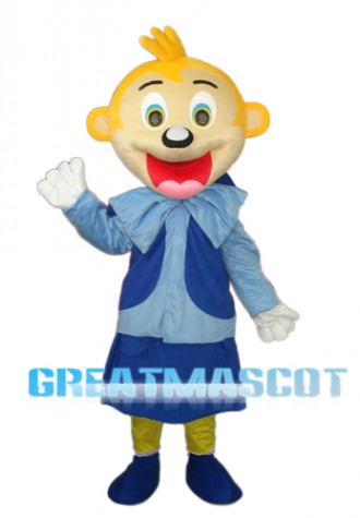 Smart Yellow Head Monkey Mascot Adult Costume Free Shipping