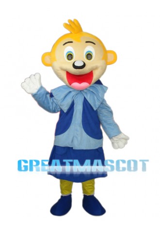 Smart Yellow Head Monkey Mascot Adult Costume Free Shipping
