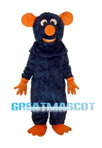 Dark Blue Big Tooth Black Plush Moust Adult Mascot Costume Free Shipping