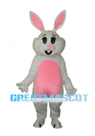 Pink Ears Rabbit Mascot Adult Costume Free Shipping