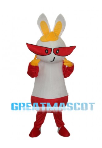 Yellow Hat Rabbit Mascot Adult Costume Free Shipping