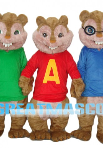Theodore Chipmunk Mascot Adult Costume Free Shipping