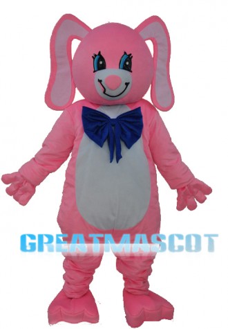 Long Ear Pink Bear Mascot Adult Costume Free Shipping