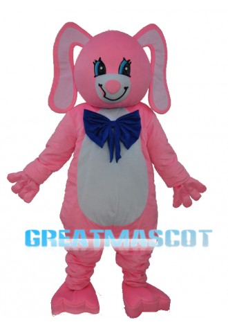 Long Ear Pink Bear Mascot Adult Costume Free Shipping