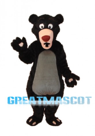 Long-haired Black Bear Mascot Adult Costume Free Shipping