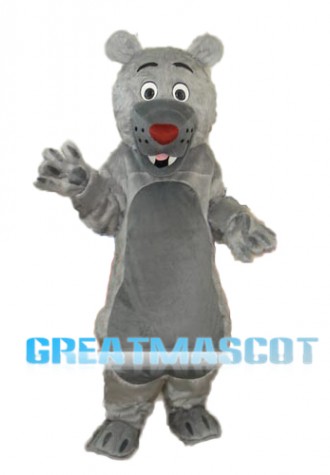 Long-haired Gray-mouth Bear Mascot Adult Costume Free Shipping