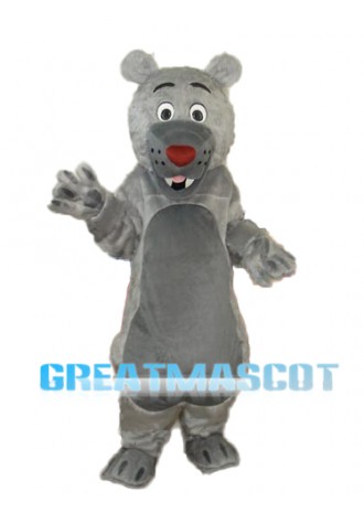Long-haired Gray-mouth Bear Mascot Adult Costume Free Shipping