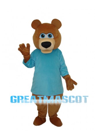 Mr.Bear in Blue T-shirt Mascot Adult Costume Free Shipping