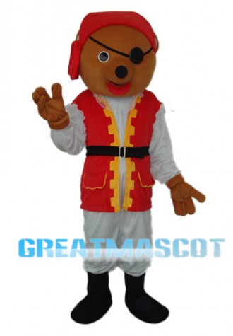 Pirate Bear Mascot Adult Costume Free Shipping