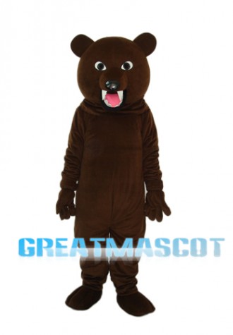 Sharp Teeth Dark Brown Bear Mascot Adult Costume Free Shipping