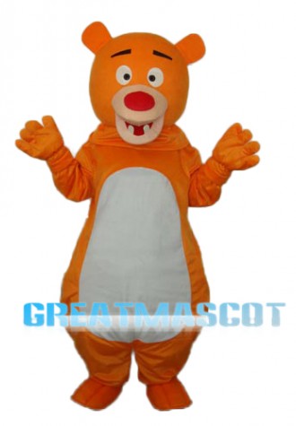 Short-haired Orange Bear Mascot Adult Costume Free Shipping