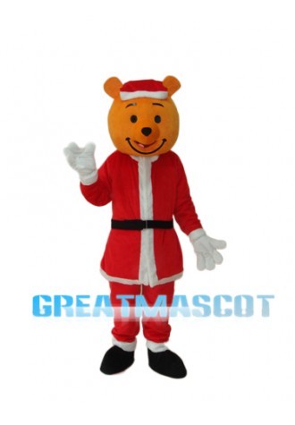 Yellow Christmas Bear Mascot Adult Costume Free Shipping