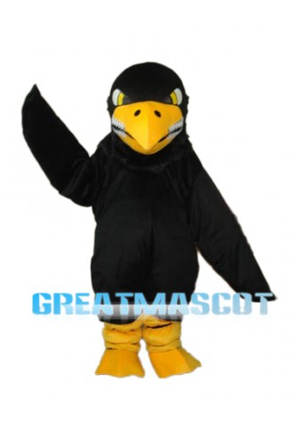 Long Wool Black Eagle Mascot Adult Costume Free Shipping