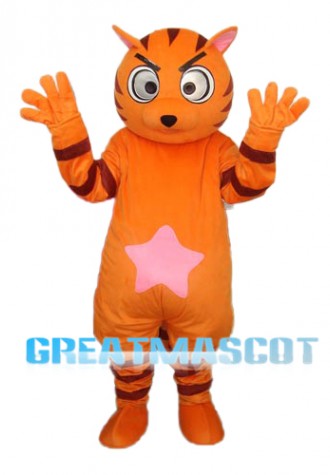 Orange Star Cat Mascot Adult Costume Free Shipping