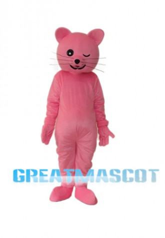 Pink Cat Mascot Adult Costume Free Shipping