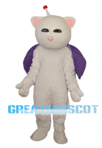 Pink Nose White Cat Mascot Adult Costume Free Shipping