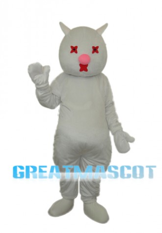 White Cat Mascot Adult Costume Free Shipping