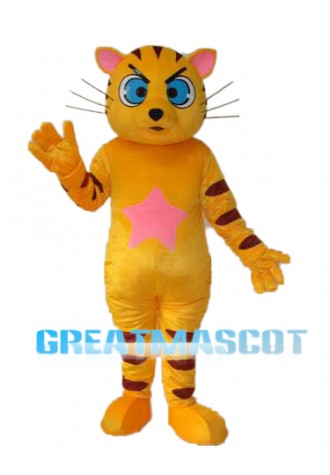 Yellow Star Cat Mascot Adult Costume Free Shipping