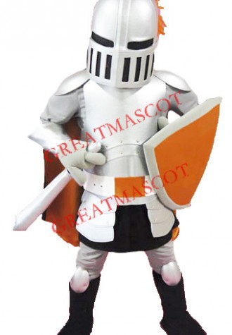 High Quality Silver Knight Mascot Costume