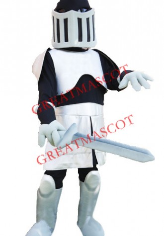 Black & Silver knight Mascot Costume