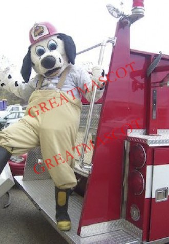 The Fire Chief Dalmatian Dog Mascot Costume