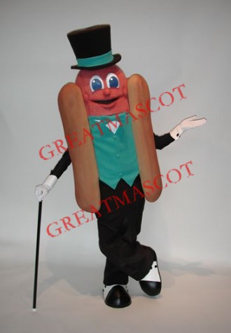 Gentleman Hot Dog Mascot Costume