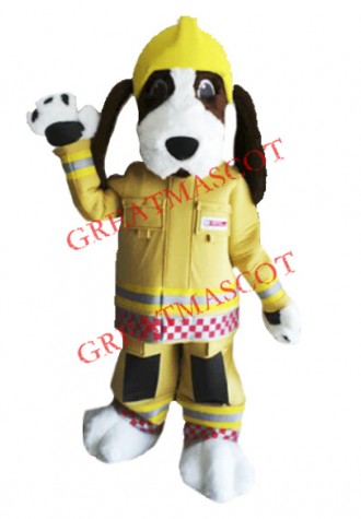 Fire Brigade Dog Mascot Costume