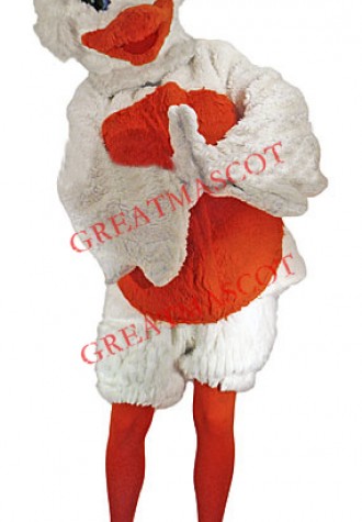 White & Red Duck Mascot Costume