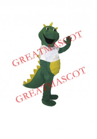 Happy Green Dragon Mascot Costume