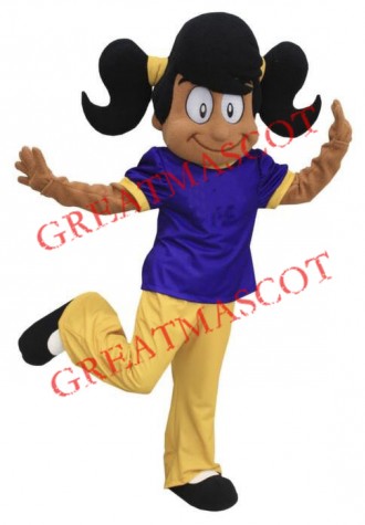 Smiling Girl Mascot Costume