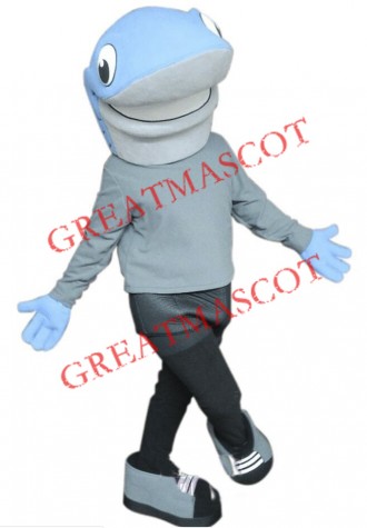 Blue Lightweight Shark Mascot Costume