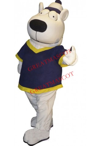 Big Eye White Bear Mascot Costume