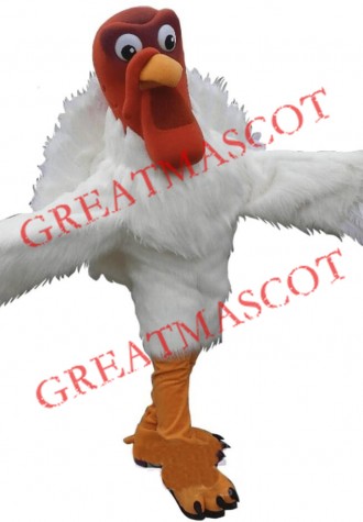 White Turkey Mascot Costume