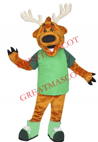 Happy Lightweight Deer Mascot Costume