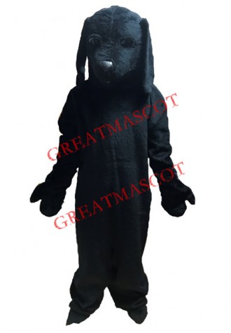 All Black Dog Mascot Costume