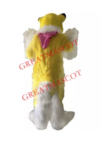 Yellow Husky Mascot Costume