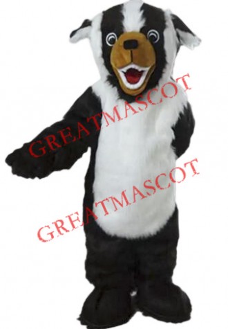 White & Black Dog Mascot Costume