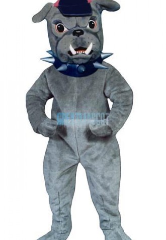 Gray Bulldog Mascot Costume