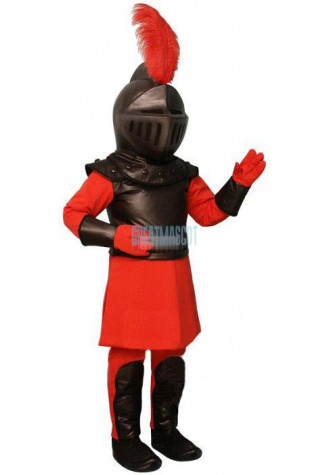 Cute Red Knight Mascot Costume